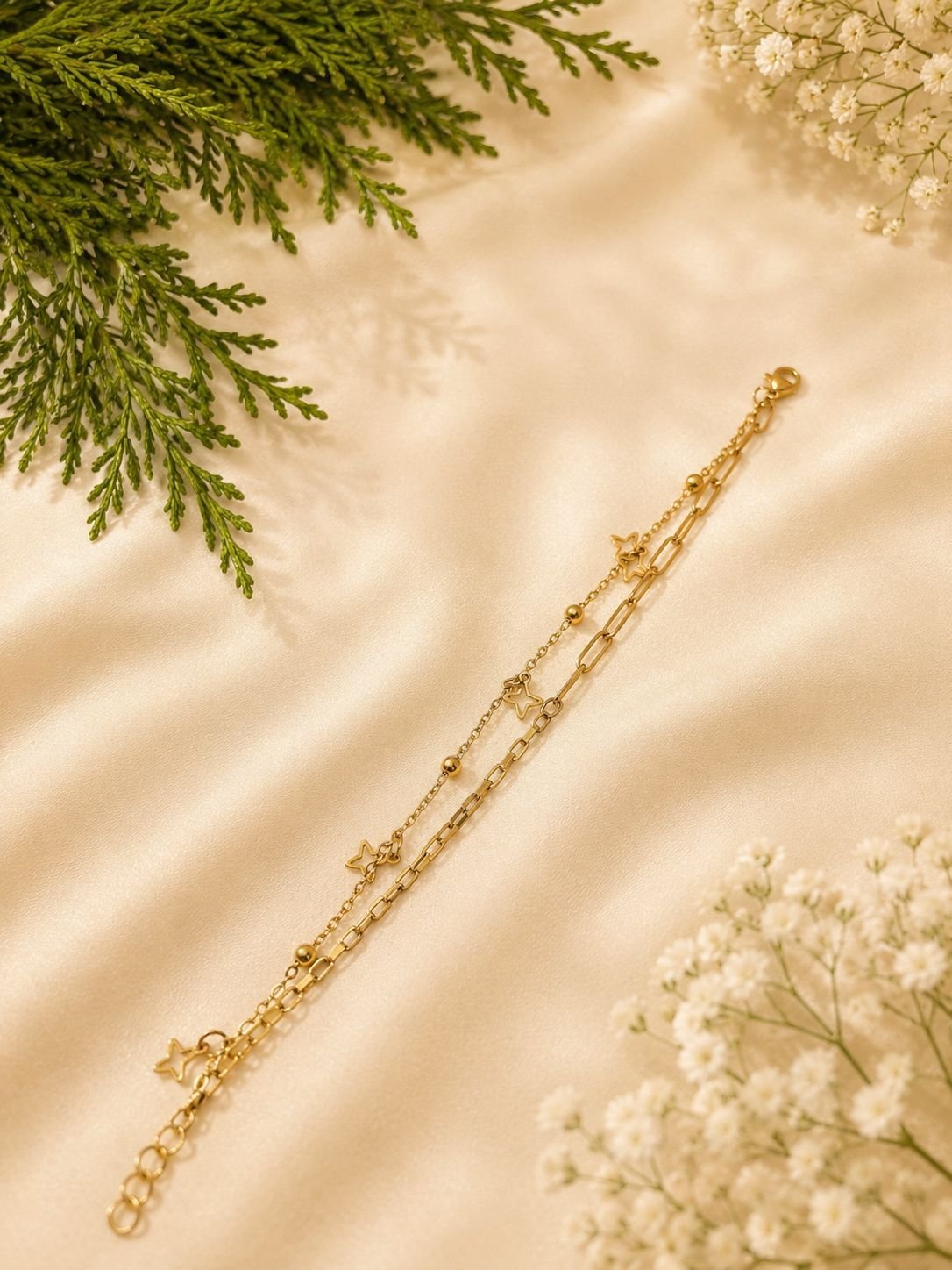 Double Layer Anti Tarnish Chain bracelates
