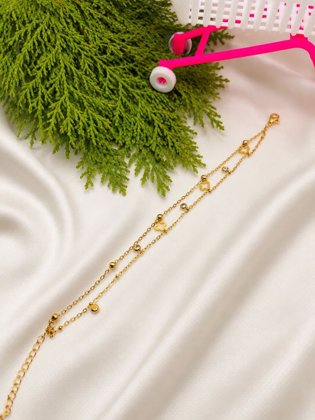 Double Layer Anti Tarnish Chain Bracelates