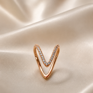 Viral Copper based Rose gold V Ring Adjustable