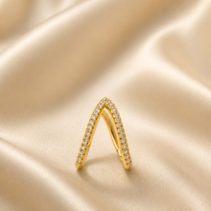 Viral Copper based Golden V Ring Adjustable