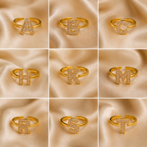 Copper based adjustable Initial Letter Rings